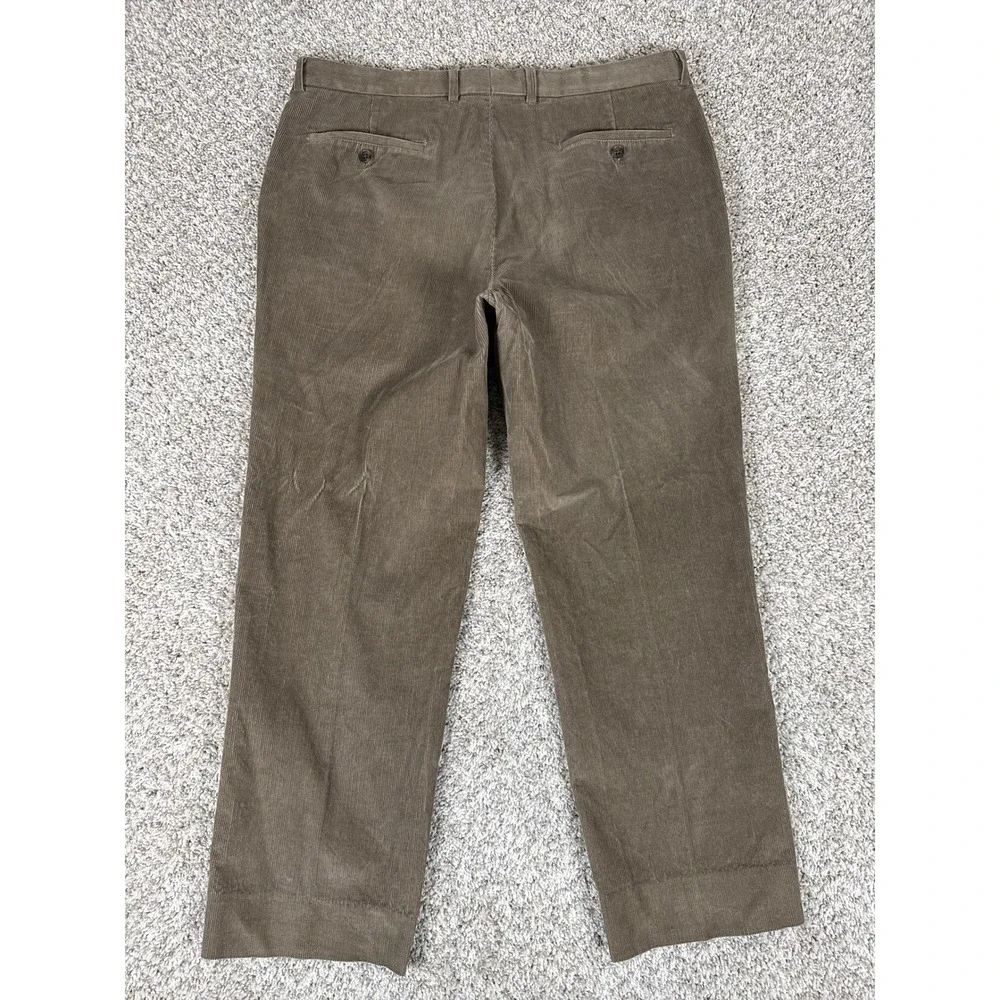 Ralph Lauren Pants Mens 36x32 Brown Straight Leg Trousers Pleated Actual 36x29‎